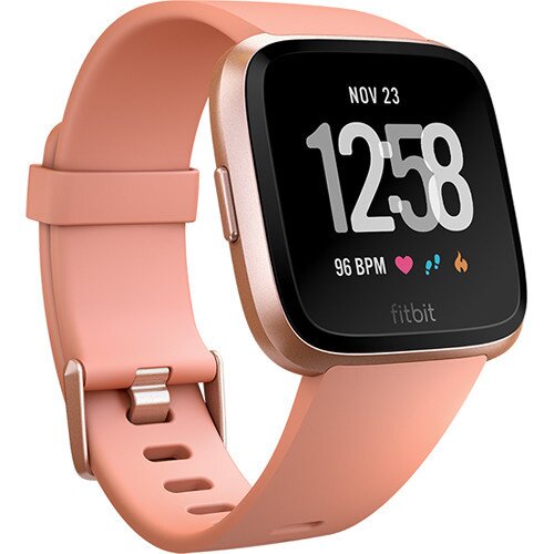 Fitbit Versa Smart Watch - Peach / Rose Gold Aluminum