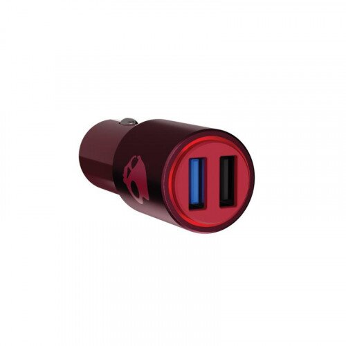 Skullcandy Fix Rapid Auto Dual USB Port Car Charger - Deep Red