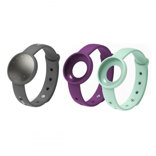 Misfit Shine 2 + Accessory Pack Bundle - Savannah 2-Pack - Gray Sport Band with Reflect Accent