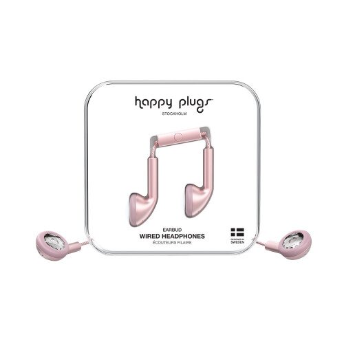 Happy Plugs Earbud Wired Headphones - Pink Gold