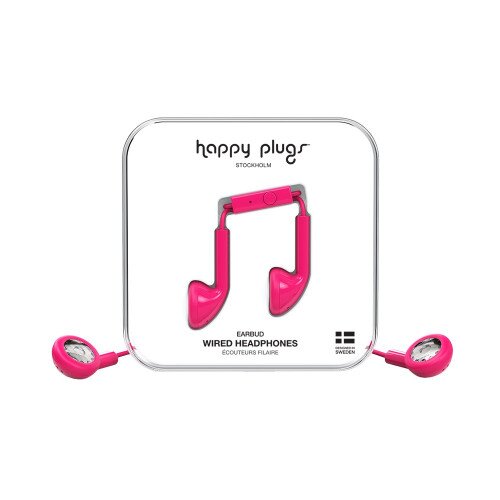 Happy Plugs Earbud Wired Headphones - Cerise