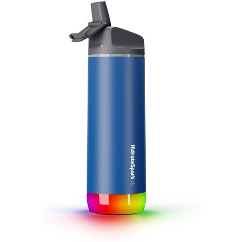Hidrate Spark Stainless Steel Bluetooth Smart Water Bottle - 17oz - Straw - Deep Blue