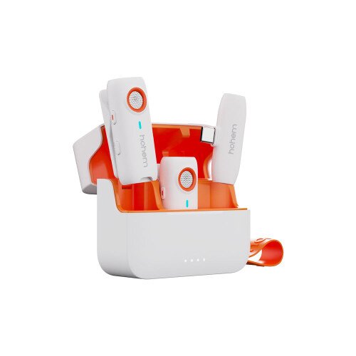 Hohem Microphone MIC-01 + 1RX + Charging Case - Type-C - White - 2TX