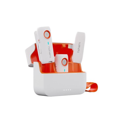 Hohem Microphone MIC-01 - 2TX + 1RX + Charging Case - Lightning - White