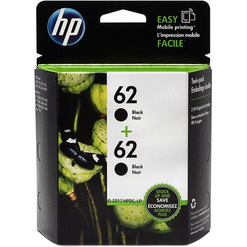 HP 62 2-Pack Black Original Ink Cartridges