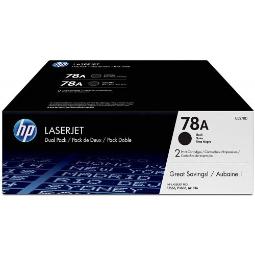 HP 78A 2-Pack Black Original LaserJet Toner Cartridges