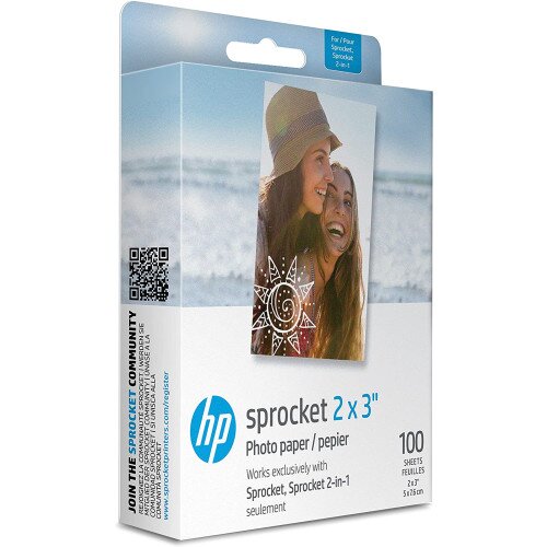 HP Sprocket 2 x 3 in (5.1 x 7.6 cm) Photo Paper-100 Sheets