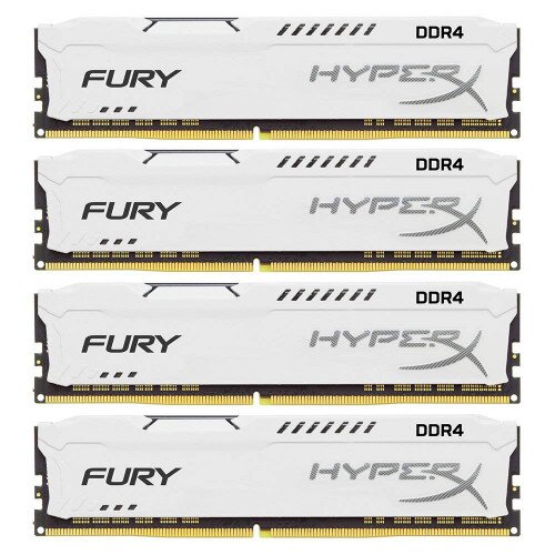 HyperX FURY DDR4 Memory - White - 2400MHz - 16GB - Kit of 4
