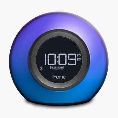 iHome Bluetooth Alarm Clock Radio with Color Changing Light and USB Charging
