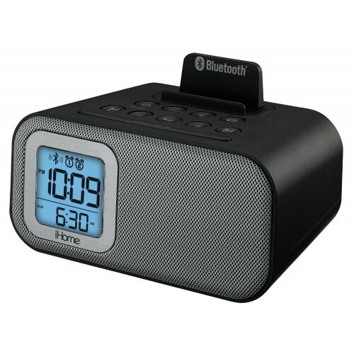 iHome IBT22 Bluetooth Bedside Dual Alarm Clock with USB Charging and Line-in - Black