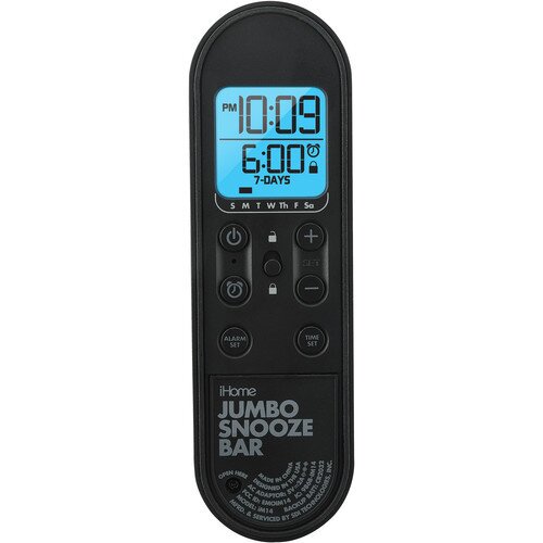 iHome iM14 Jumbo Snooze Bar Alarm Clock with USB Charging - Black