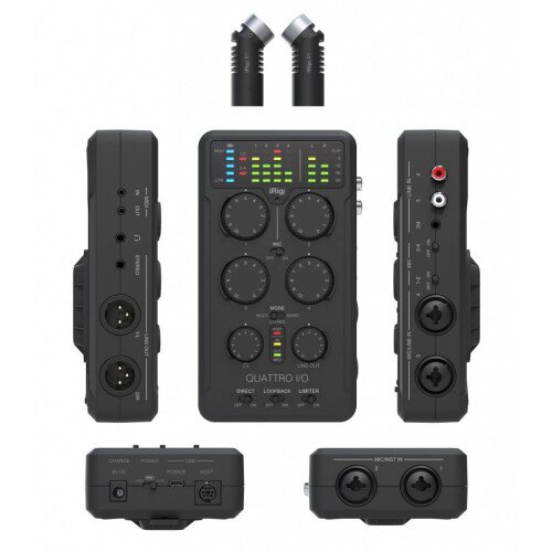 IK Multimedia iRig Pro Quattro I/O 4-input Professional Field Recording Interface and Mixer