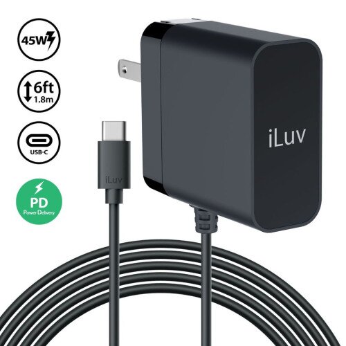 iLuv 45W USB-C Cable Fast Wall Charger