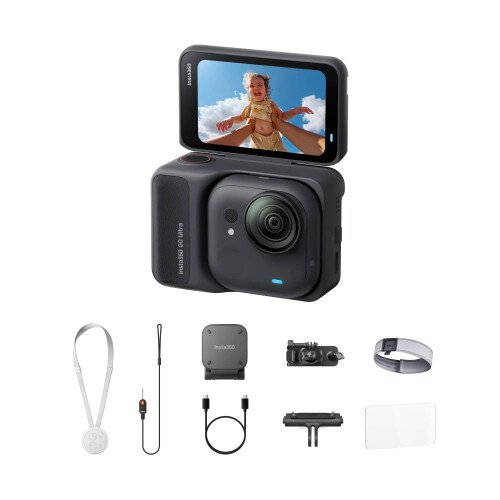 Insta360 GO Ultra Tiny Hands-Free 4K Pocket Action Camera - No MicroSD Card - Running Bundle - Midnight Black