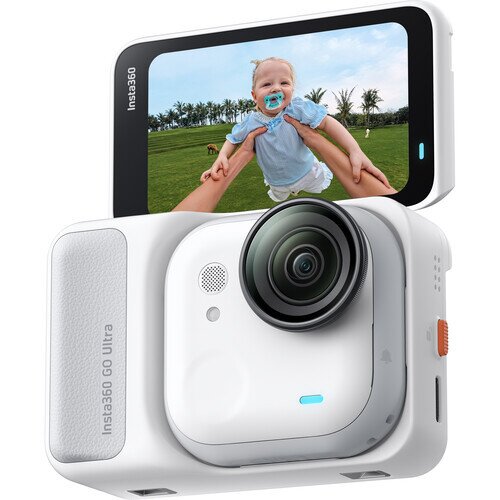 Insta360 GO Ultra Tiny Hands-Free 4K Pocket Action Camera - No MicroSD Card - Standard Bundle - Arctic White