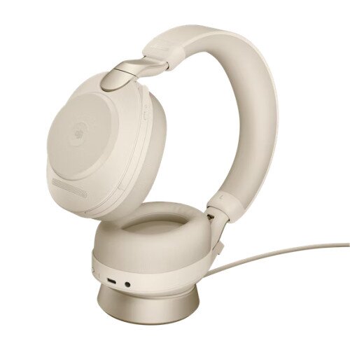 Jabra Evolve2 85 Wireless Headset - Unified Communication - USB-C - Charging Stand - Beige