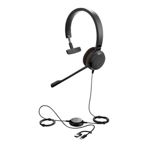 Jabra Evolve 20 Professional Headset - MS Mono - USB-C or USB-A - Leatherette