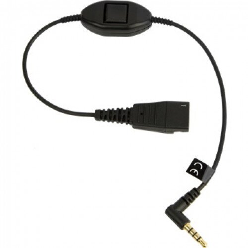 Jabra quick disconnect (QD) to 3.5 mm jack cord, with answer/end/mute function