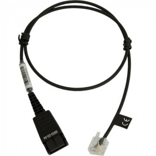 Jabra Quick Disconnect (QD) to Modular (RJ) Straight Bottom Cord, 0.5 meter