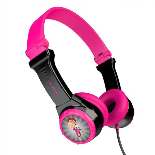 JLab Audio JBuddies Folding Kids On-Ear Wired Headphones - Black/Pink