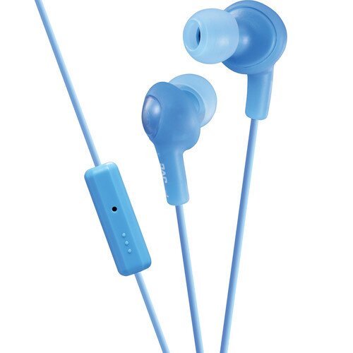 JVC Mic HA-FR6 Gumy Plus Inner Ear Headphones with Remote - Blue