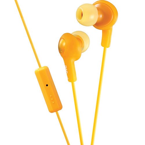 JVC Mic HA-FR6 Gumy Plus Inner Ear Headphones with Remote - Orange