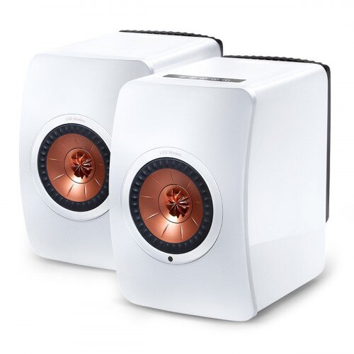 KEF LS50W Powered Music System - Gloss White/Copper