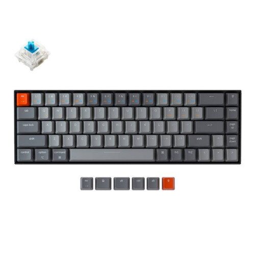 Keychron K6 Wireless Mechanical Keyboard - Blue Switch - White Backlight - Gateron G Pro Mechanical