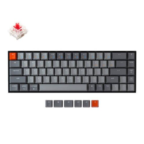 Keychron K6 Wireless Mechanical Keyboard - Red Switch - White Backlight - Gateron G Pro Mechanical (Hot-Swappable)