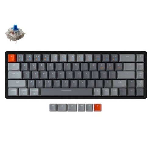 Keychron K6 Wireless Mechanical Keyboard - Blue Switch - RGB Backlight Aluminum Frame - Gateron G Pro Mechanical (Hot-Swappable)