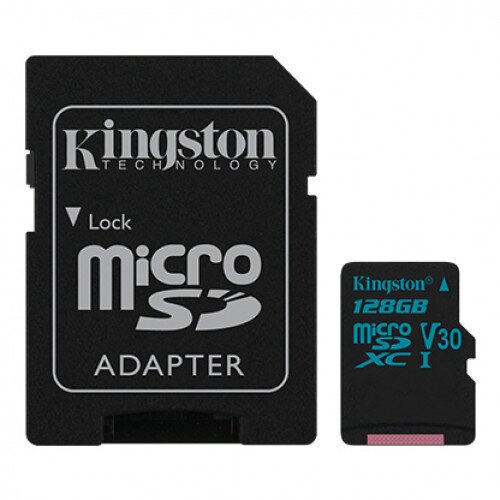 Kingston Canvas Go MicroSD Memory Card with SD Adapter - 128GB