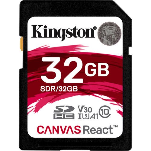 Kingston Canvas React Class 10 SDHC/SDXC Card