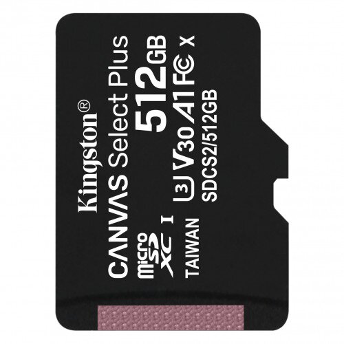 Kingston Canvas Select Plus microSD Card - 512GB - Single Pack - None
