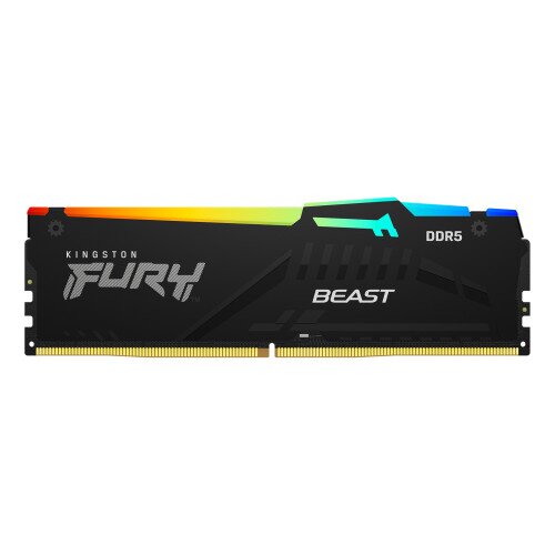 Kingston FURY Beast DDR5 RGB Memory - 32GB - 5200MT/s - 40 - Intel XMP - 16Gbit - Single Module - Black