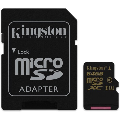 Kingston Gold MicroSD UHS-I Speed Class 3 (U3) with SD Adapter - 64GB