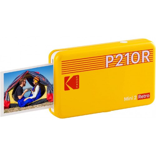 Kodak Mini 2 Retro Portable Instant Photo Printer (P210R) - Printer + 8 Sheets - Yellow