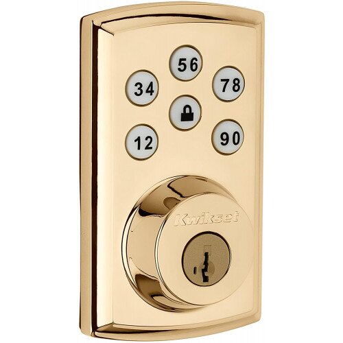 Kwikset 888 SmartCode Electronic Deadbolt with Z-Wave Plus Technology - Polished Brass