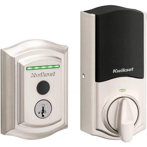 Kwikset Halo Touch Traditional Fingerprint Wi-Fi Enabled Smart Lock - Satin Nickel