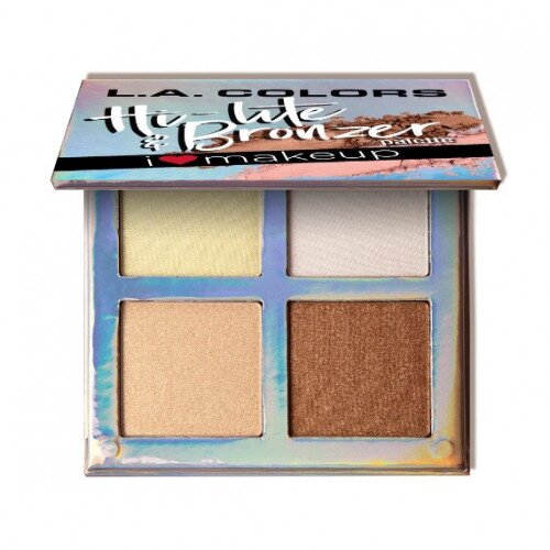 L.A. COLORS Beauty Booklet Hi-lite & Bronzer Palette - Luminous