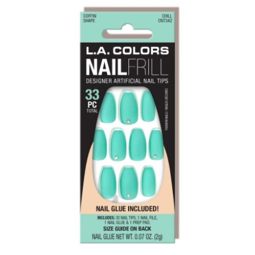 L.A. COLORS Nail Frill Artificial Nail Tip (Carded) - Chill