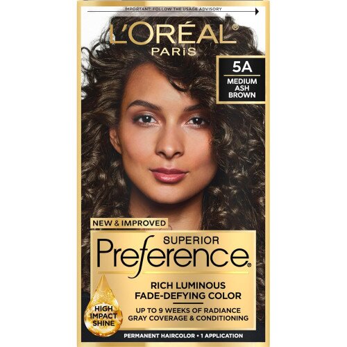L'Oreal Paris Fade-Defying Shine Permanent Hair Color - 5A Medium Ash Brown