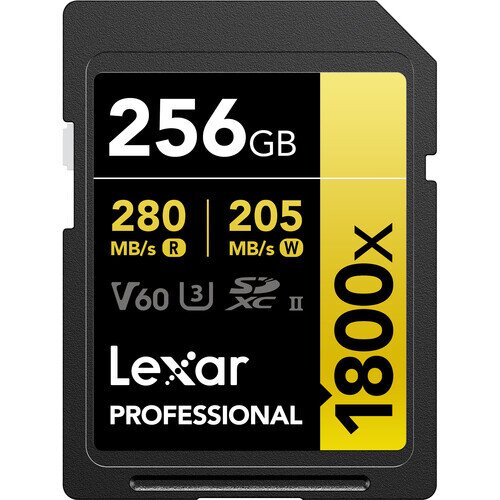 Lexar Professional 1800x SDXC UHS-II Card GOLD Series - 256GB - 2-Pack