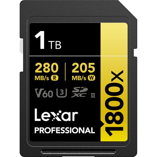 Lexar Professional 1800x SDXC UHS-II Card GOLD Series - 1TB - 1-Pack
