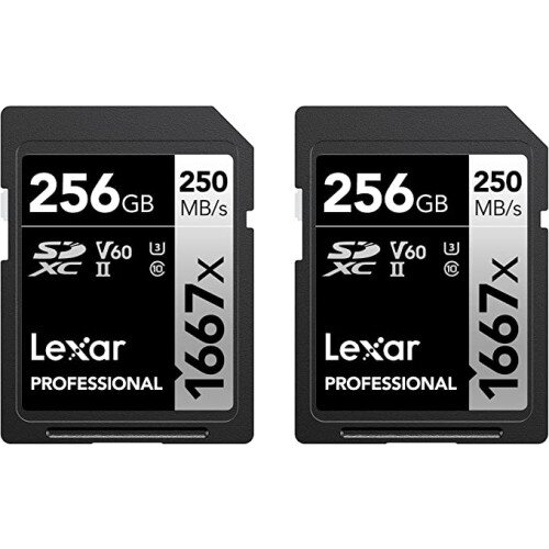 Lexar Professional 1667x SDXC UHS-II Card SILVER Series - 2-Pack - 256GB