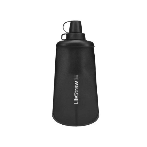 LifeStraw Peak Series Collapsible Squeeze Bottle with Filter - 650 ML - Dark Mountain Gray