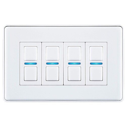 Lightwave Smart Dimmer (4 Gang) - White Metal