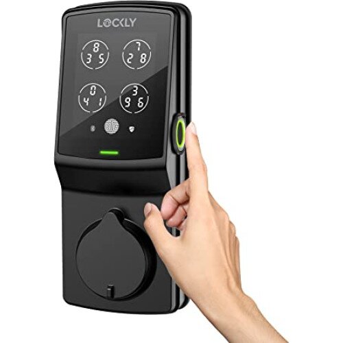 Lockly Peek-Proof Secure Plus Smart Lock - Matte Black - Right Hand - Dead Bolt