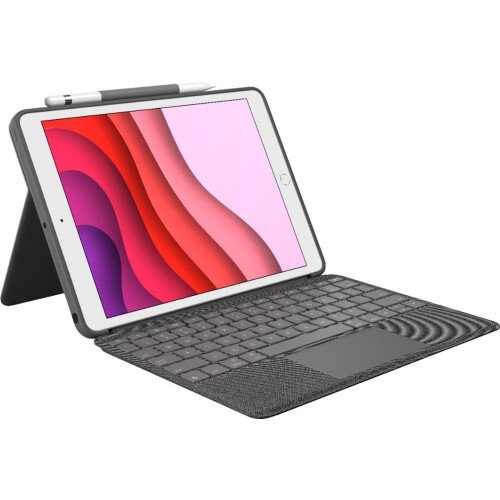 Logitech Combo Touch Backlit Keyboard Case with Trackpad for Apple iPad (7th/8th Gen) - Graphite