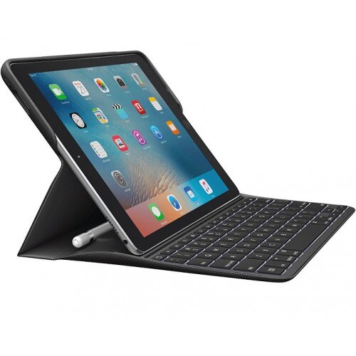 Logitech CREATE for iPad Pro 9.7 Inch Backlit Keyboard Case with Apple Pencil Holder and Smart Connector - Black