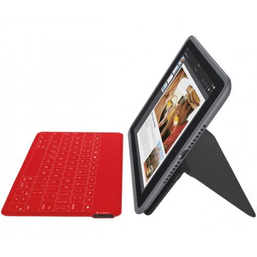 Logitech Duo-To-Go All-in-One, Case + Wireless Keyboard for iPad Air 2 - Black / Red